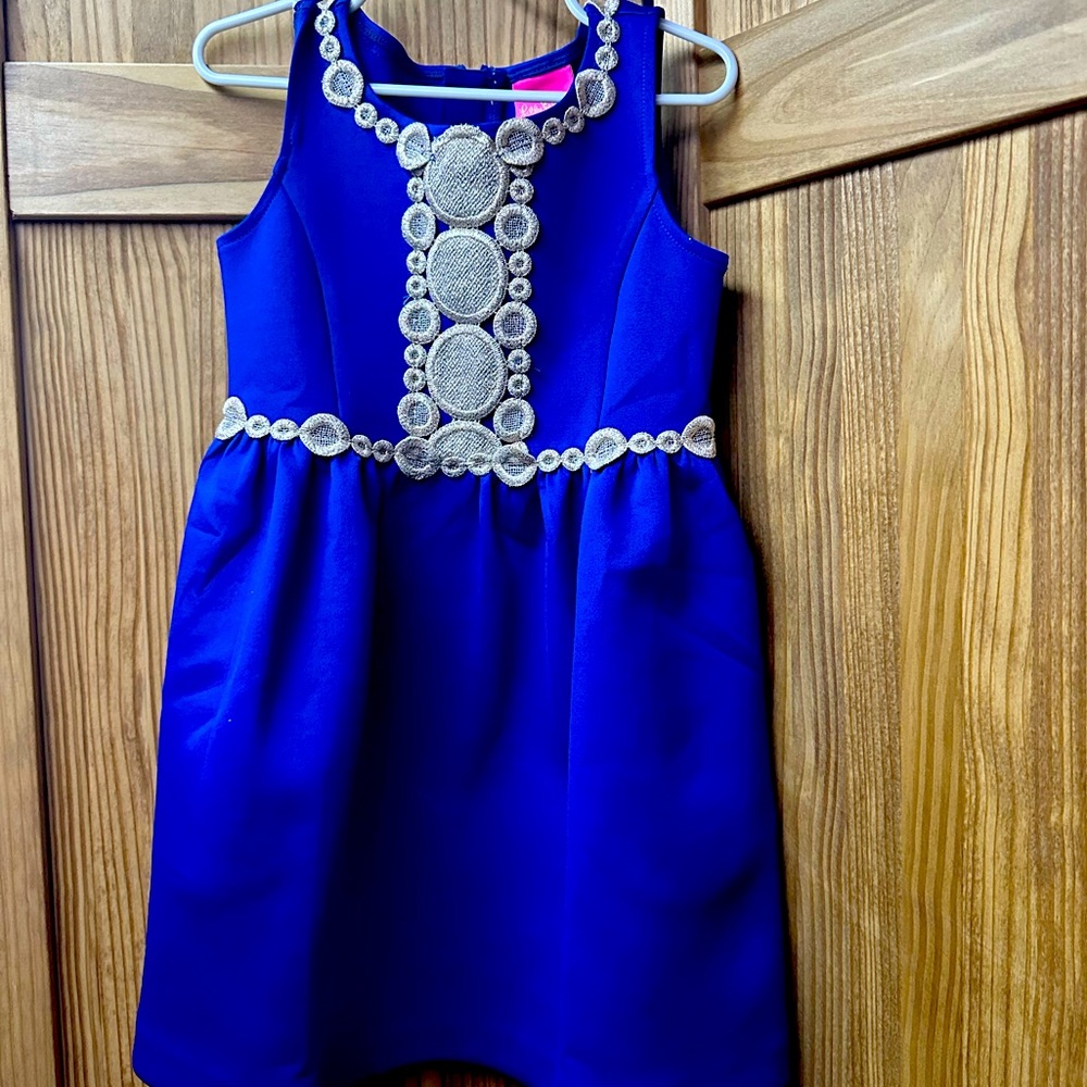 Girl’s (5/6) Blue and gold lily pulitzer dress